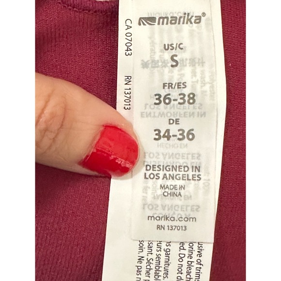 Marika wine red crossed back sports bra size Small - Picture 3 of 12